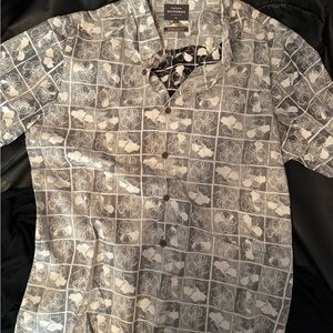 Quiksilver Black and White Patterned Men's Shirt